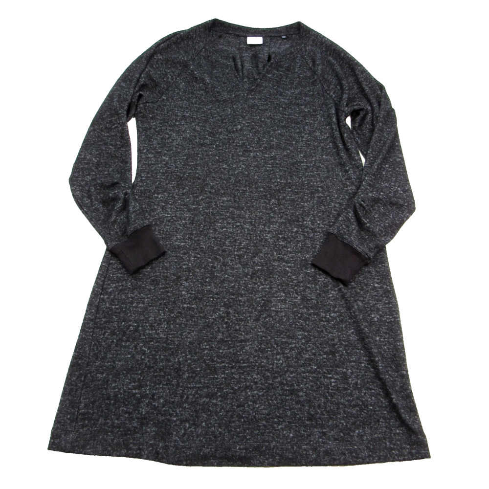 Cabi PJ Dress Small Long Sleeve Black Grey Heathered Above Knee Lagenlook